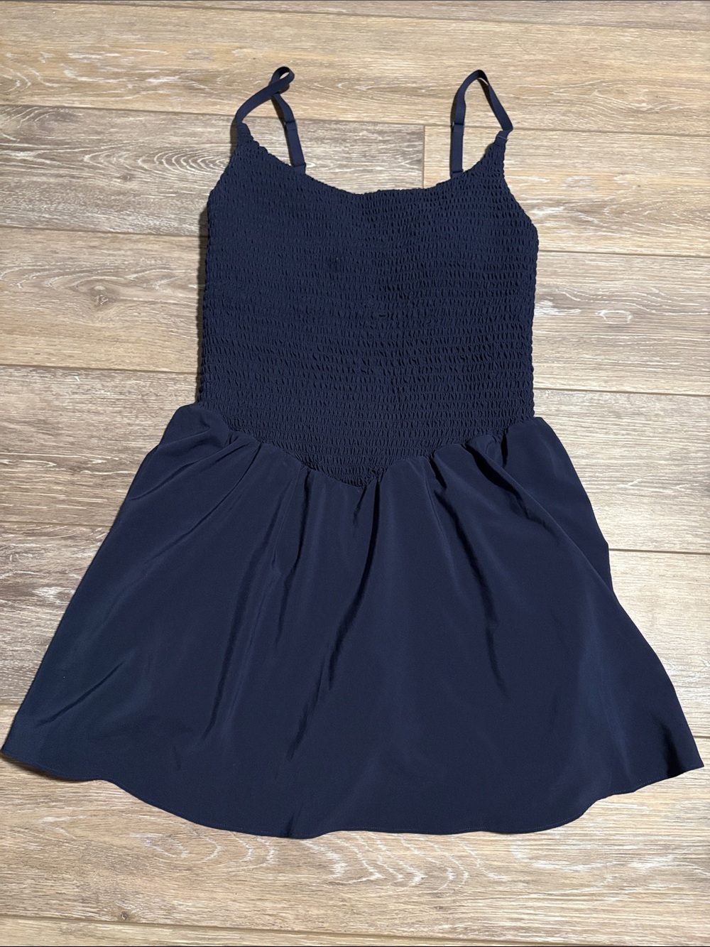 aerie Navy Smocked Bodice Active Dress EUC